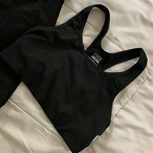 PINK sports bras and yoga pants